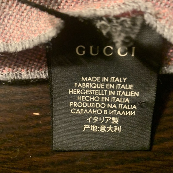 GG Womens Wool Scarf Graphite/Pink - NEW WITH TAGS - Picture 7 of 7